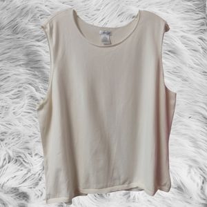 Tz)  East 5th women's 3x plus size, cream white soft tank top